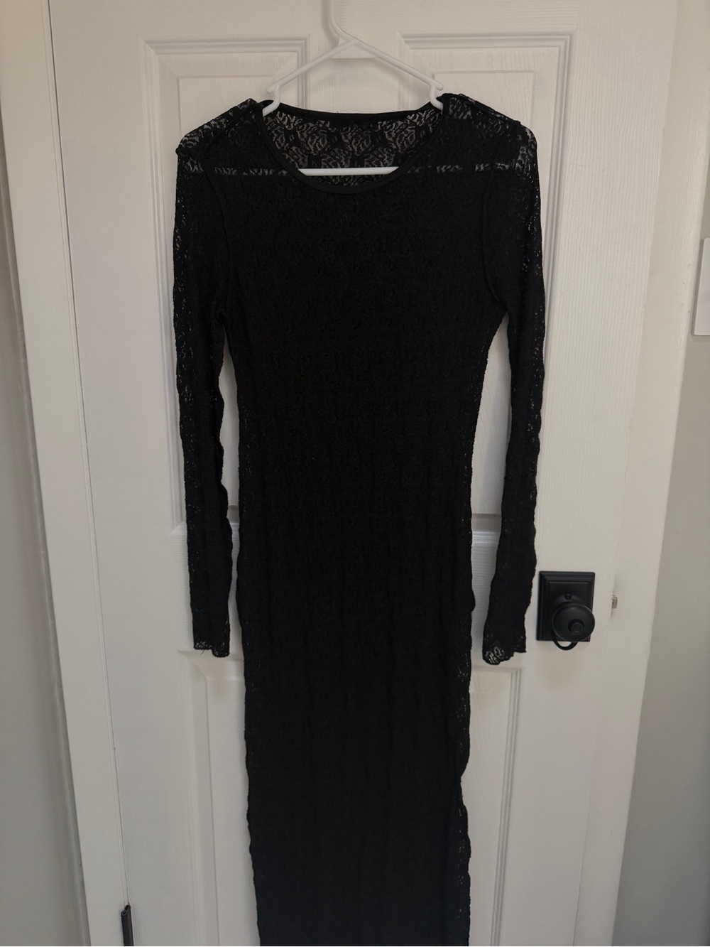 Stradivarius Lace Long Sleeve Maxi Dress